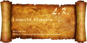 Leopold Klaudia névjegykártya